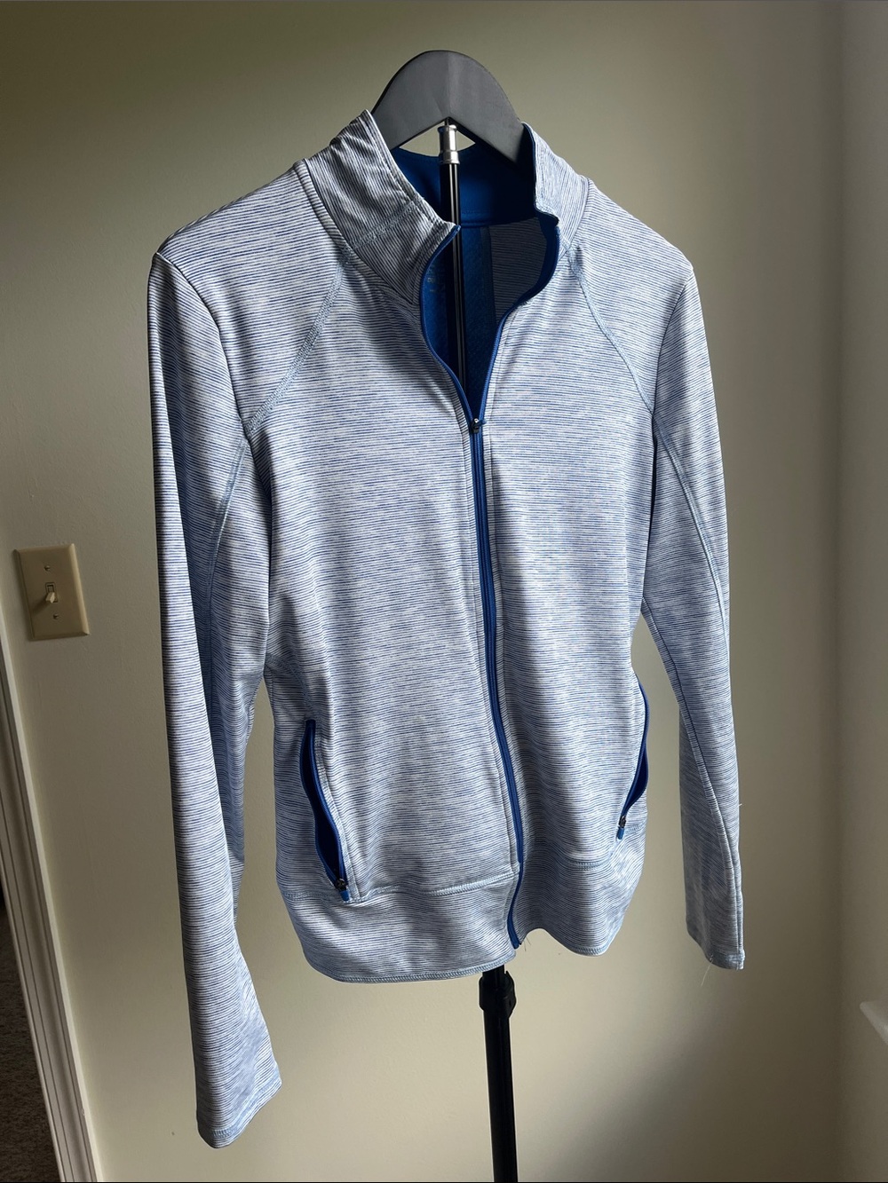 Champion Heathered Light Blue Zip-Up Utility Jacket